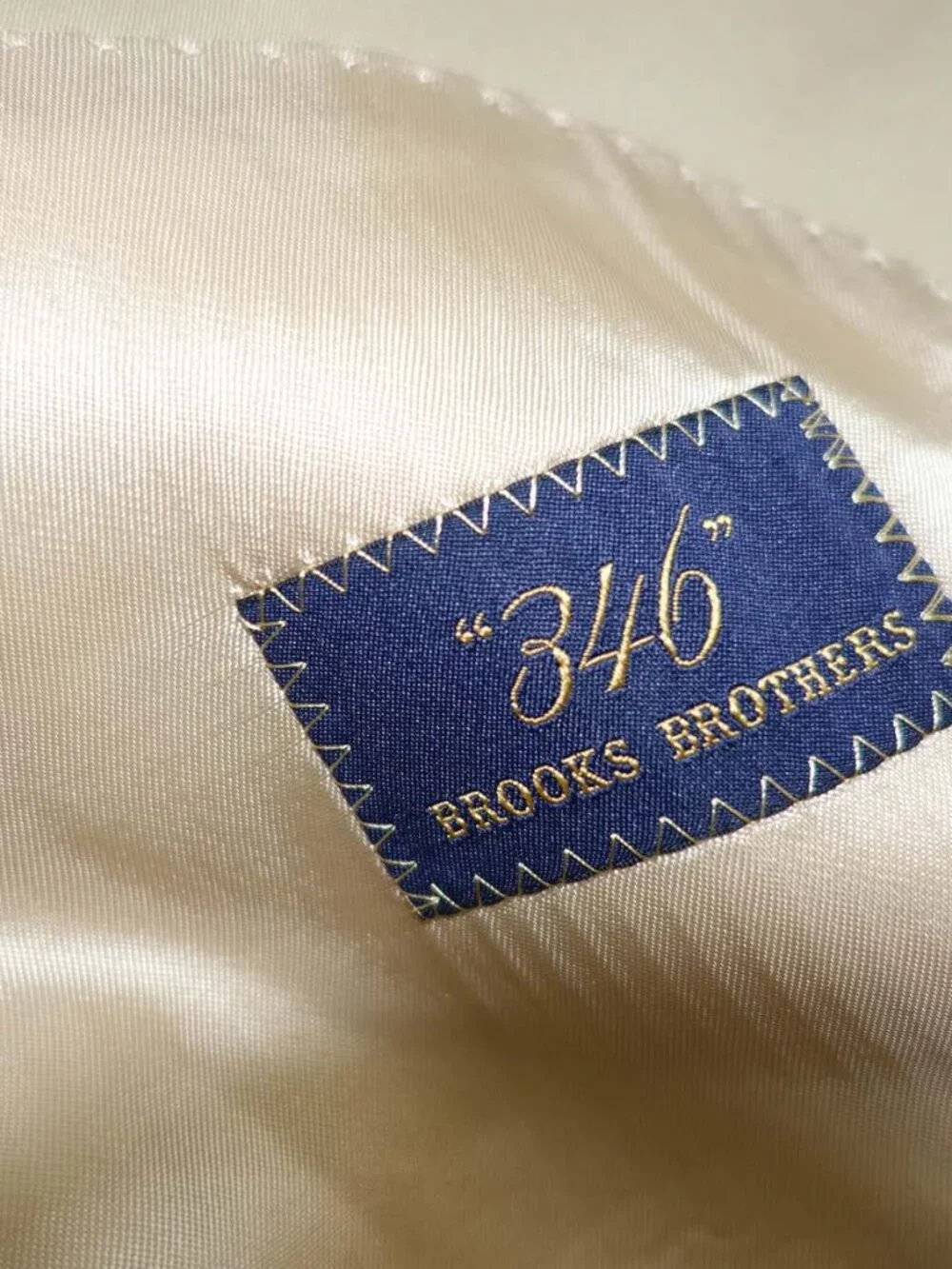 Brooks Brothers Men's Khaki Blazer Size 42 Regular Beige Cotton Blend 2 Button